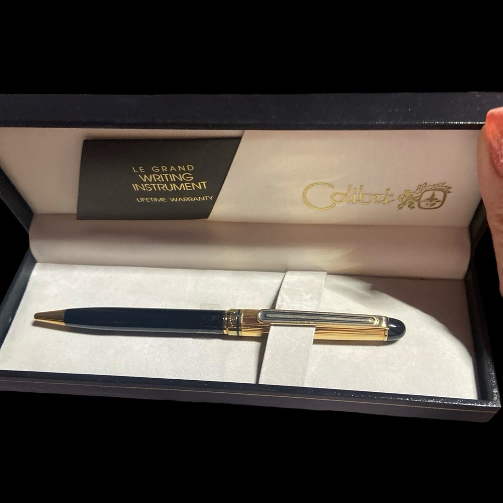 Colibri le grand black & gold writing pen in black original case. Grandpa core
